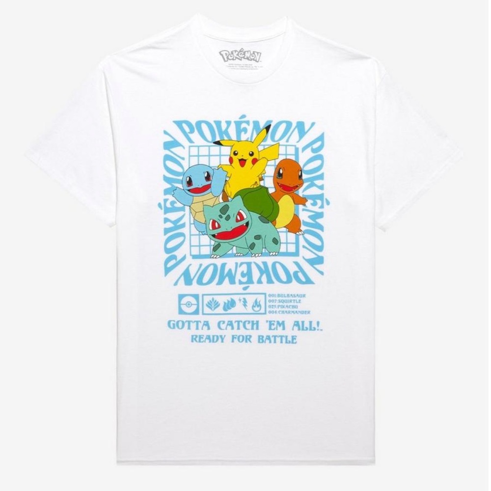 Pokemon Kanto Starter Grid T-Shirt (XL - Brand New w/out Tag)